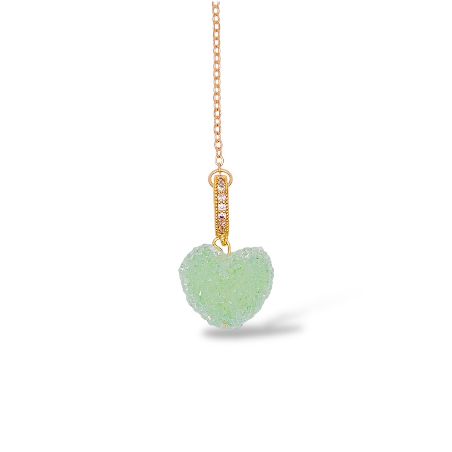 キャンディハート緑ブックマーク しおり A candy green heart bookmark