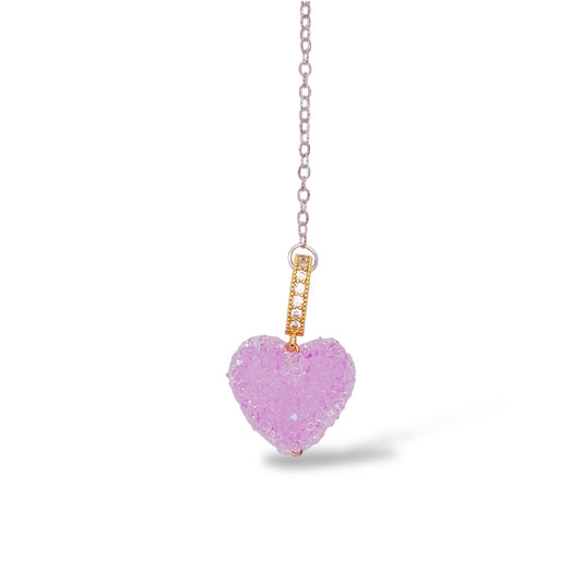 キャンディハート紫ブックマーク しおり A candy purple heart bookmark