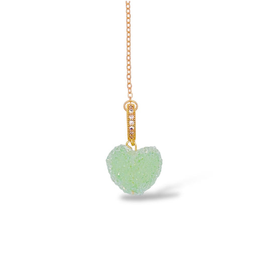 キャンディハート緑ブックマーク しおり　  A candy green heart bookmark
