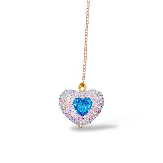 ハート水色ブックマーク しおり　 A light blue heart bookmark