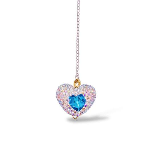 ハート水色ブックマーク しおり　 A light blue heart bookmark
