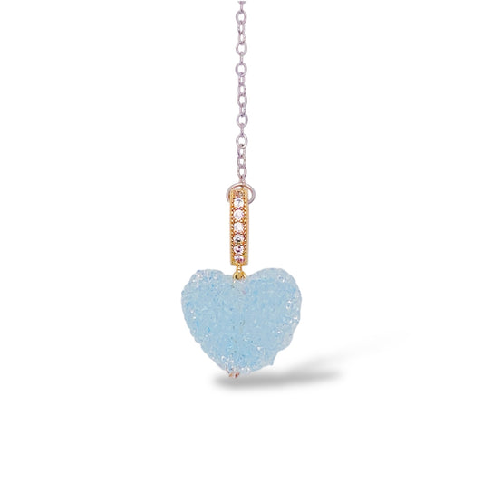 キャンディハート水色ブックマーク しおり　 A candy light blue heart bookmark