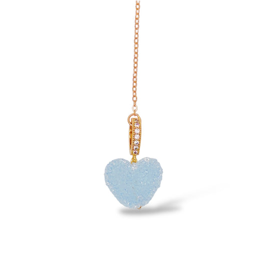 キャンディハート水色ブックマーク しおり　 A candy light blue heart bookmark
