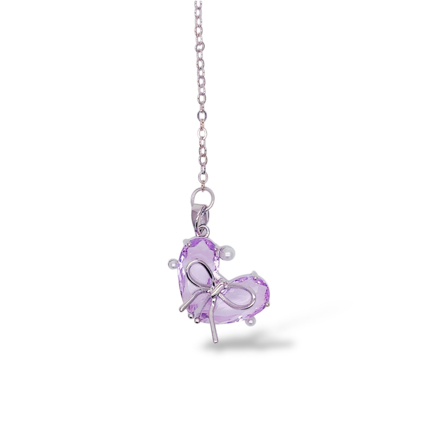パープルハートリボンブックマーク しおり　 A purple heart ribbon bookmark