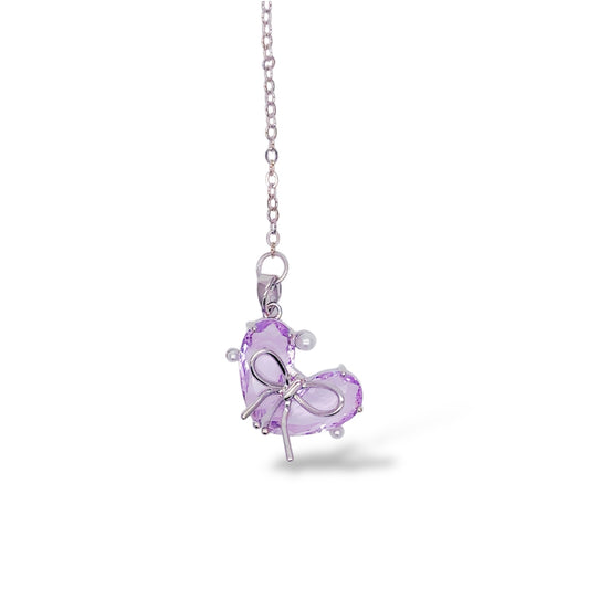 パープルハートリボンブックマーク しおり　 A purple heart ribbon bookmark